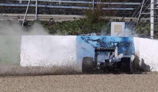 Incidente Hamilton test Jerez 2014
