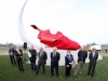 INAUGURAZIONE SCULTURA  FRANCO REGGIANI EVOLUZIONE OMAGGIO ALLA FERRARI VIA TRATTATI DI ROMA REGGIO EMILIA